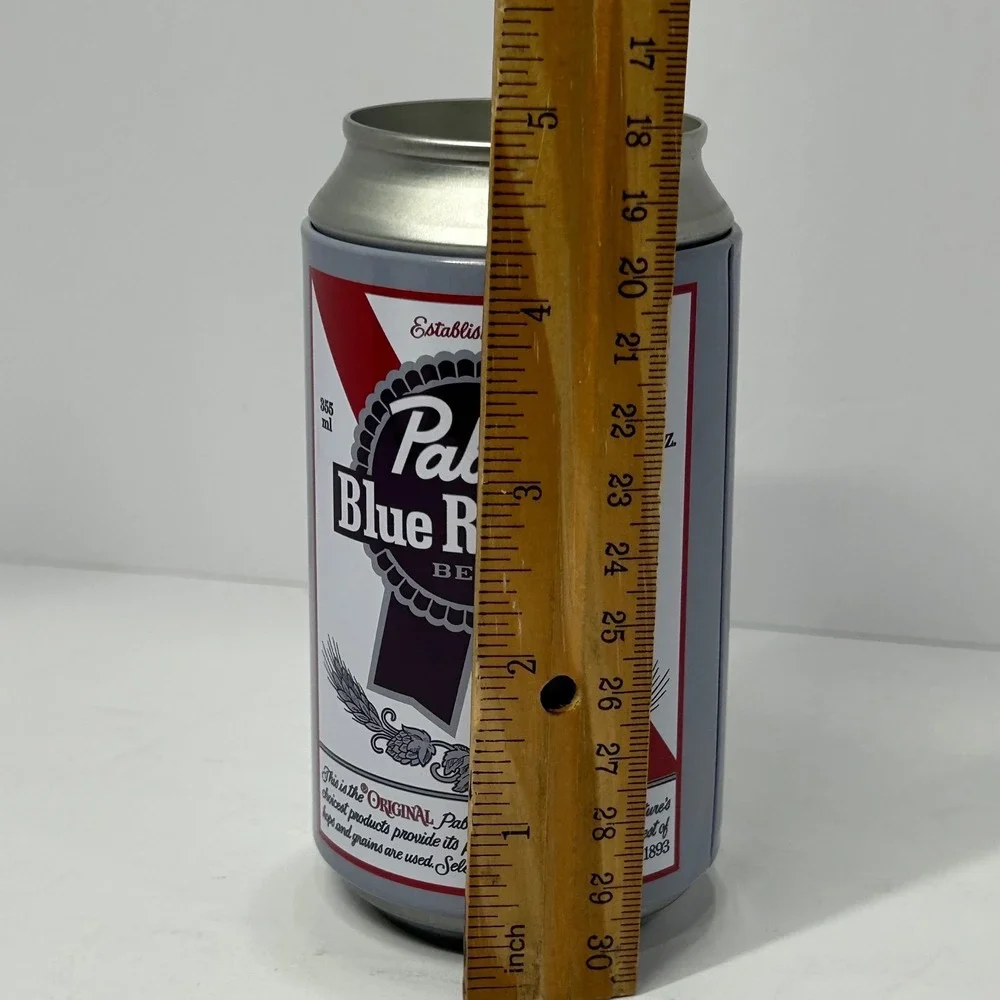 Pabst Blue Ribbon PBR Crew Socks in Collectible Beer Can Tin Bank White Red Blue
